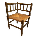 Fireside corner made of turned wood