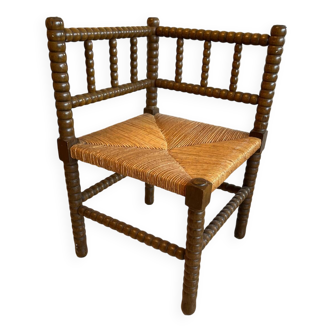 Fireside corner made of turned wood