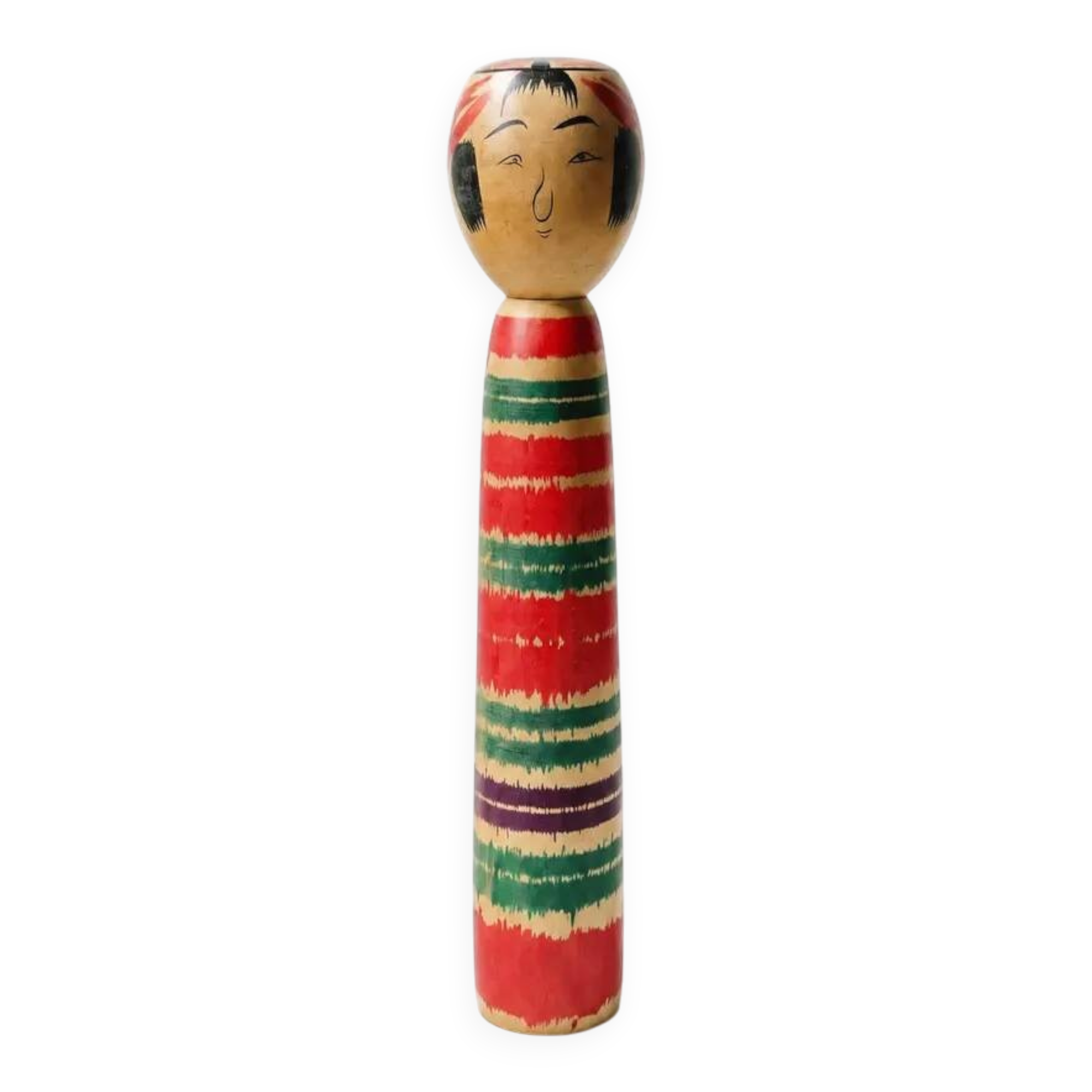 Vintage Japanese Kokeshi doll Naruko signed - Antique turned wood figurine craftsmanship Japan - Collectible item from the Showa period (1926–1989)
