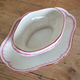 Old pink net sauce pot Lunéville KG China