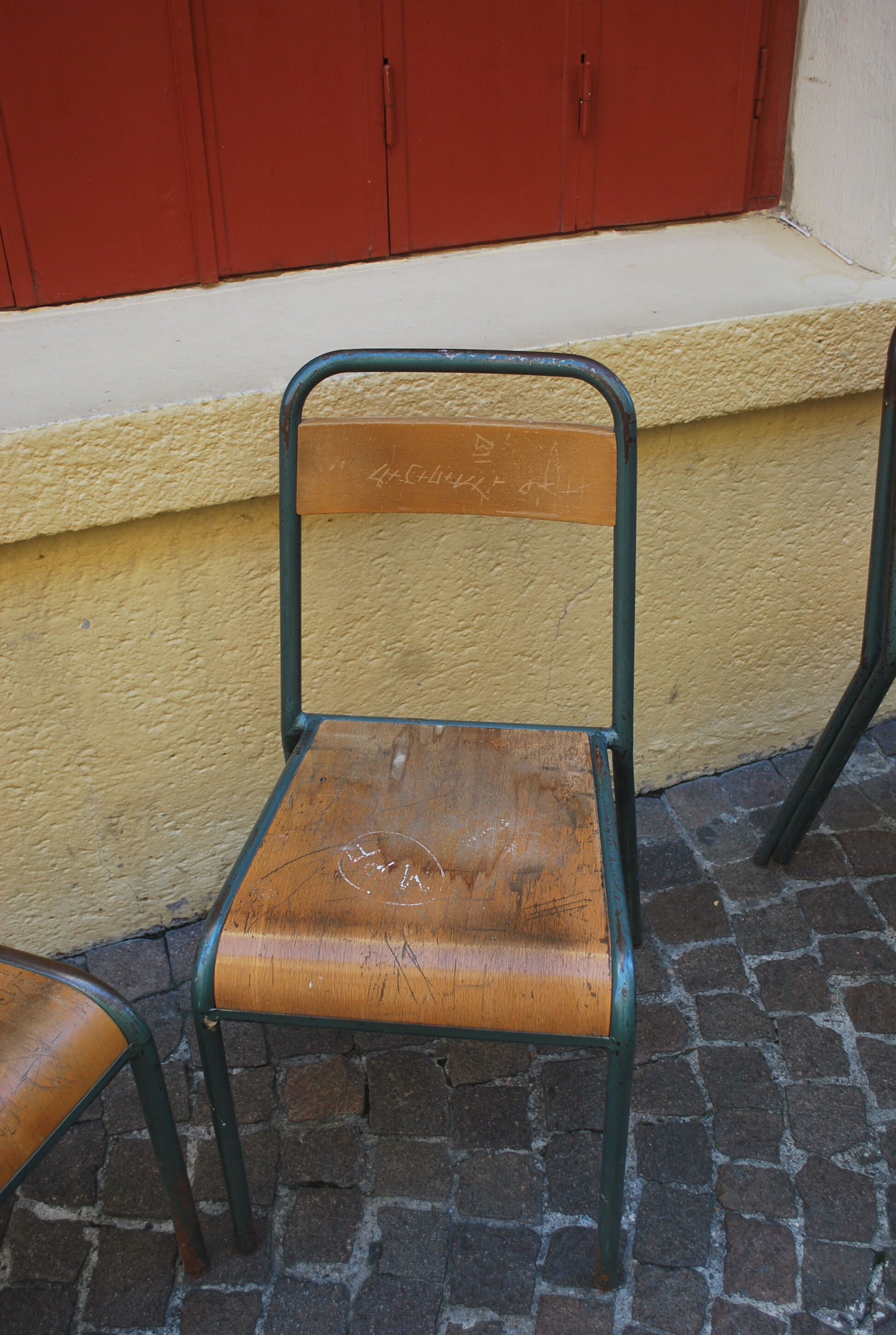 Pair of old Stella school chairs
