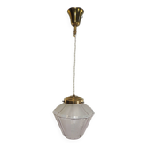 Vintage glass and brass lantern chandelier/1950
