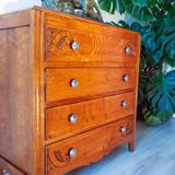 Commode année 50 Art Déco, chêne