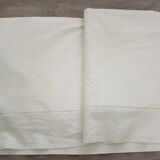 Old embroidered monogram EC métis sheet 300 x 200 cm Art Deco