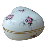 Heart-shaped porcelain jewelry box, Hammersley Bone China with gilding, England
