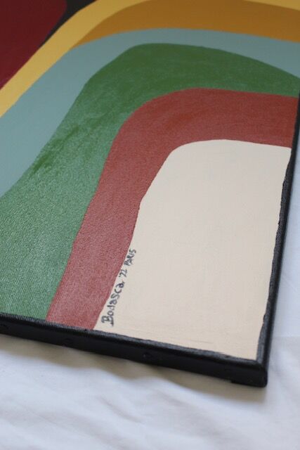 Colorful abstract painting "Rainbow n°4" 72x60 cm