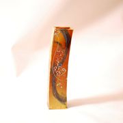 Vase en terre cuite studio, vernissé, peint à la main 1970