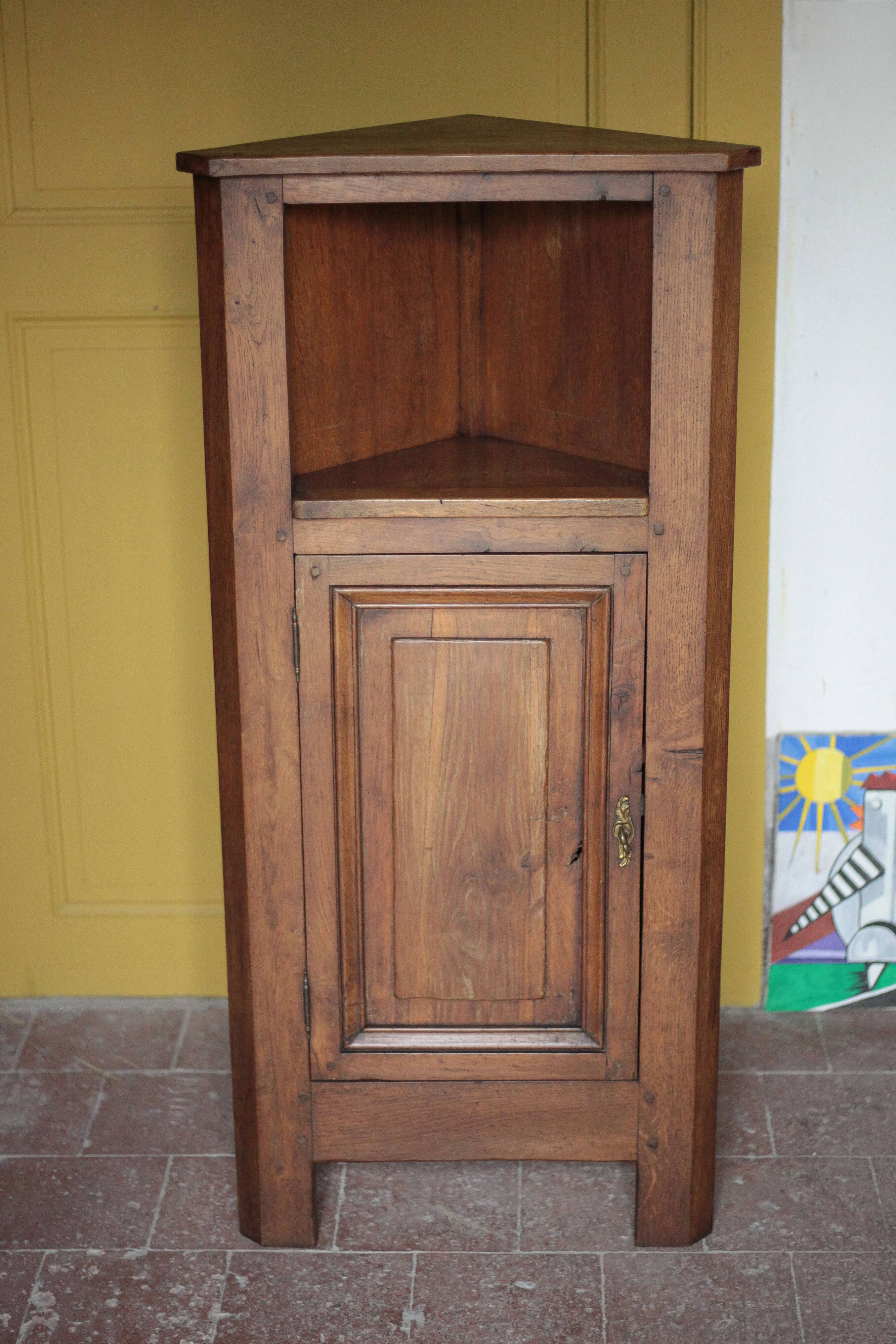 Corner cabinet wood, vintage corner furniture, storage, sideboard