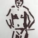 Pierre buraglio, standing station, 1996. lithograph signed in pencil