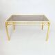 Brass Faux Bamboo Dining Table 1970s Hollywood Regency Glass Gold
