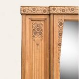 Parisian Art Deco style wardrobe in solid raw oak, 1950
