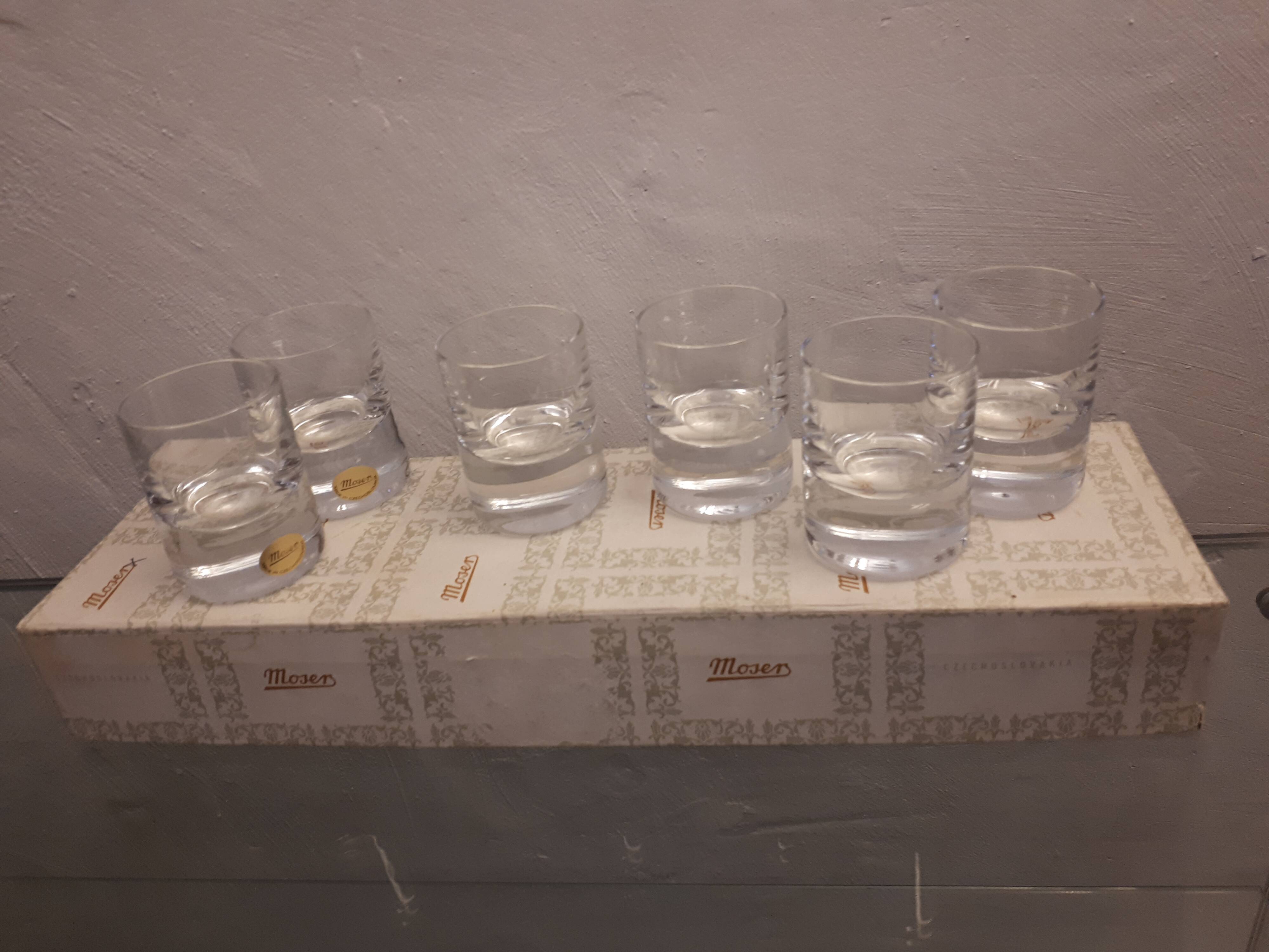Set 6 glasses 1960 crystal Moser