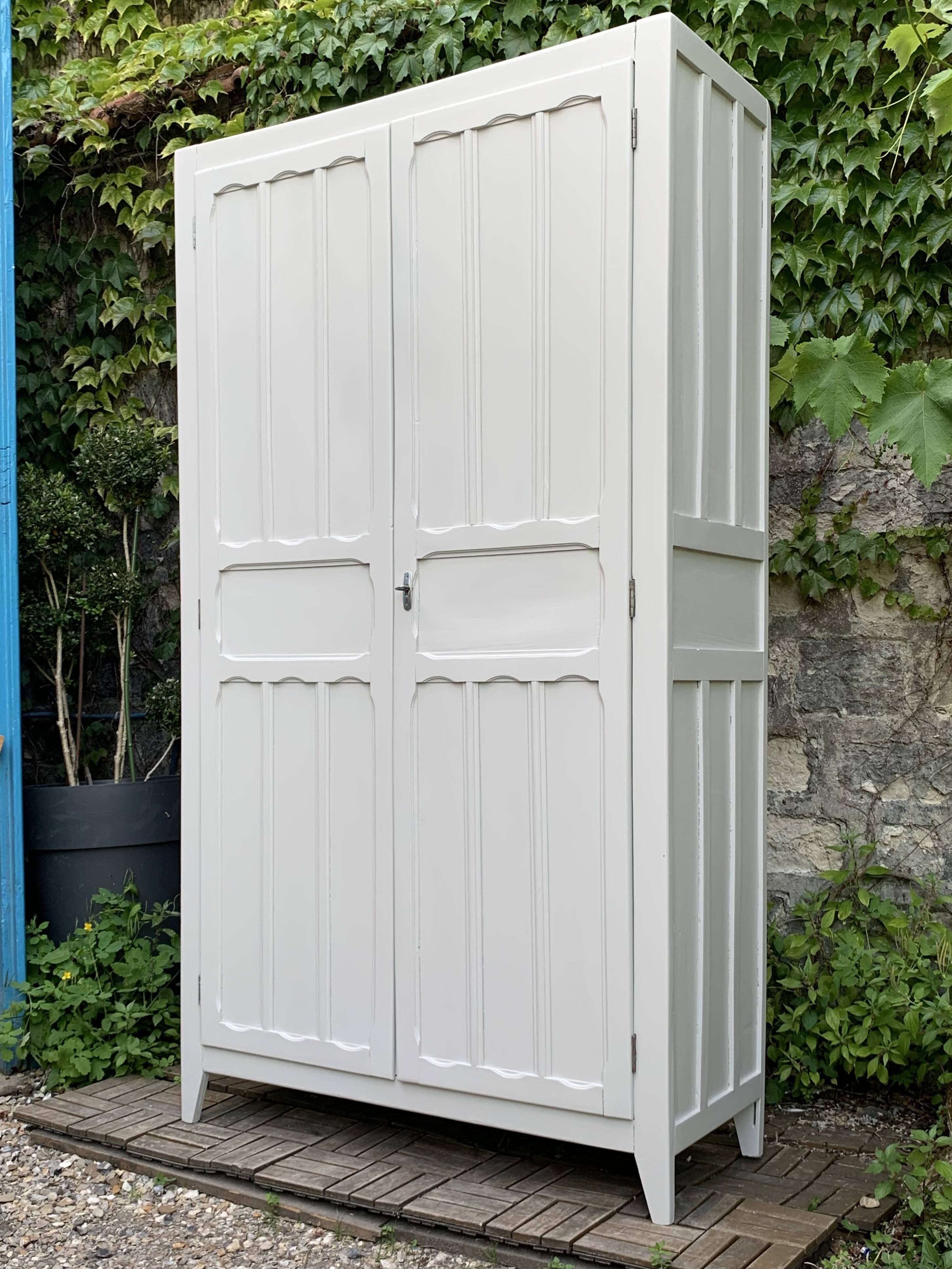 Antique Parisian paneled wardrobe, 1940