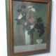 Rectangular frame two-tone wood brown/green, image: painting bowl+vase of flowers