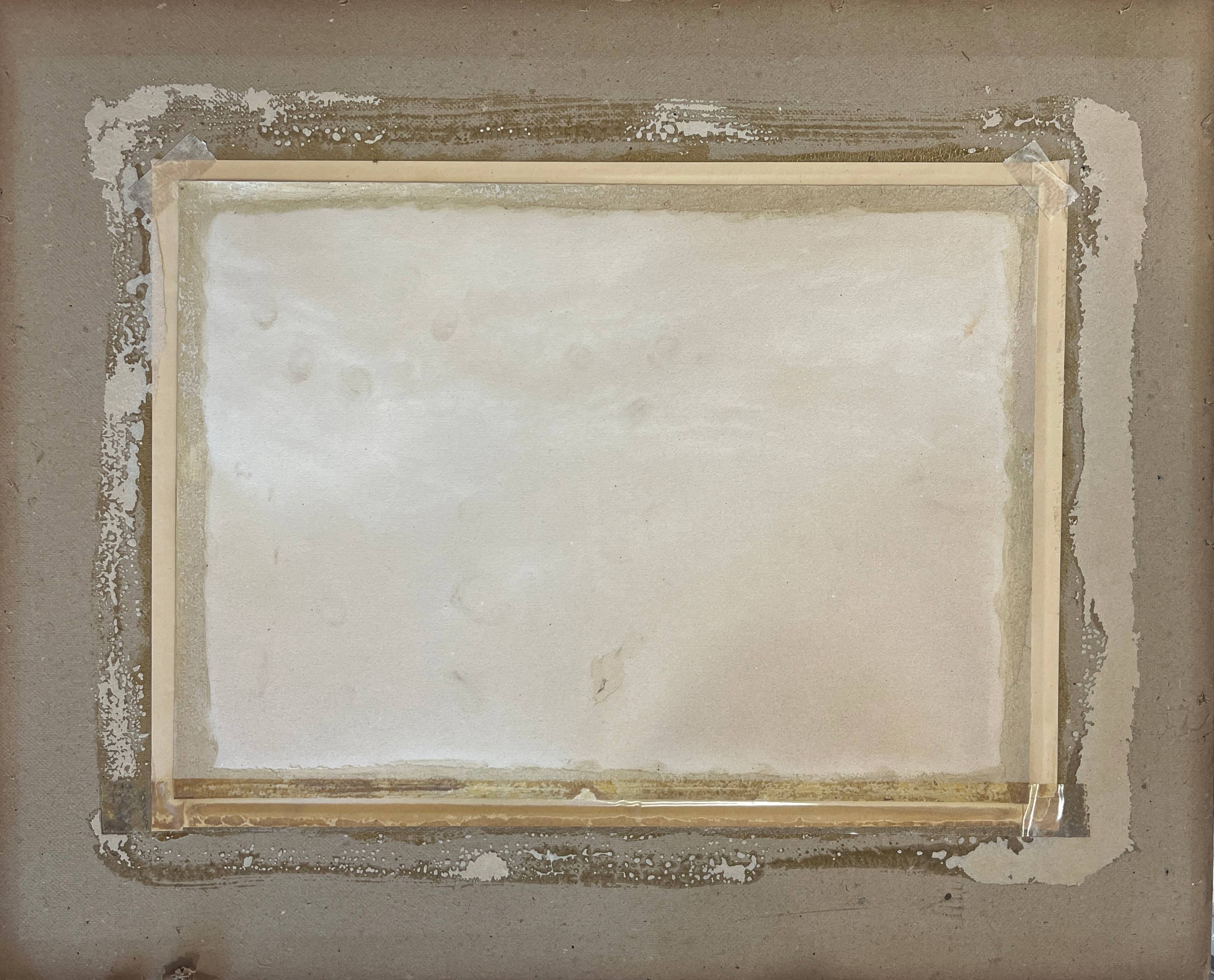 Watercolor painting by Eduard Heller (born in 1852) "Snowy Landscape"