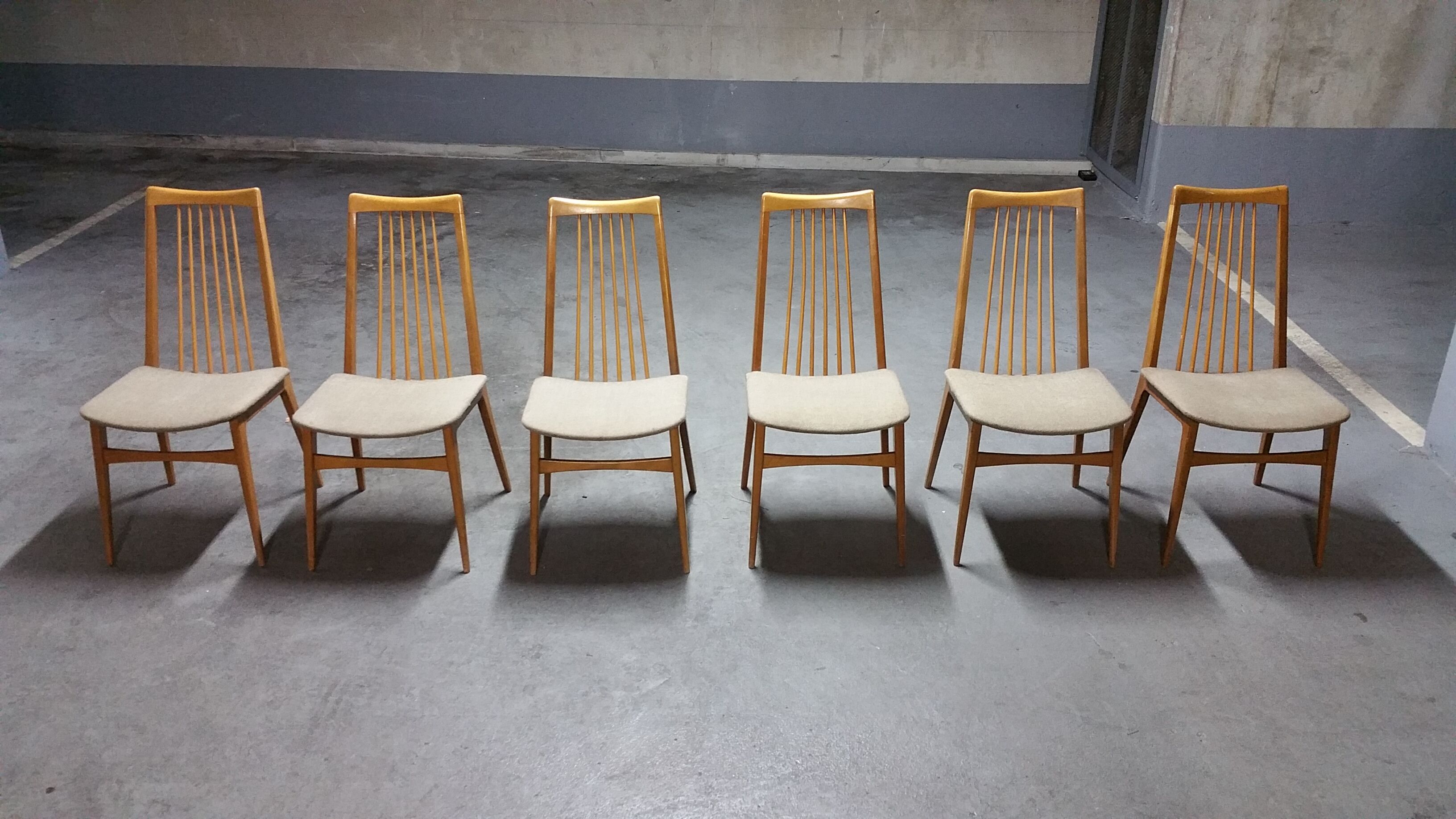 6 chairs Scandinavian years 50 60 Lubke