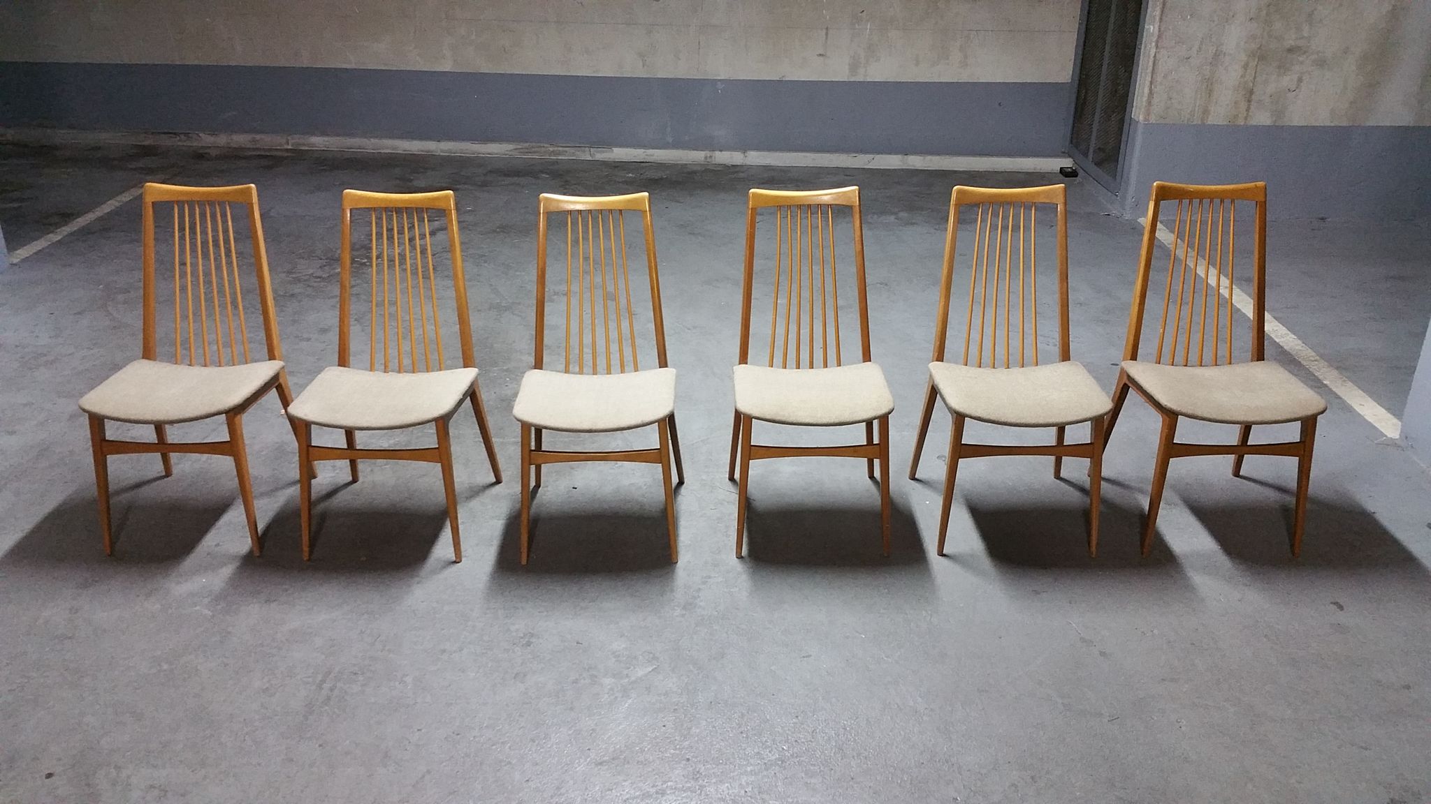 6 chairs Scandinavian years 50 60 Lubke