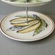 Dishes, fruit display Gien France, red cord decor