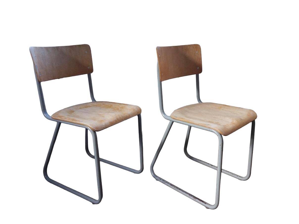 Industrial vintage Chairs Willem Hendrik Gispen for Gispen 1950s, Set of 2