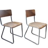 Industrial vintage Chairs Willem Hendrik Gispen for Gispen 1950s, Set of 2