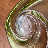 Mid-century modern crystal fruit bowl by Rene Delvenne for Val Saint Lambert, Belgium, 1960s.