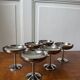 Set of 6 stainless steel footed bowls