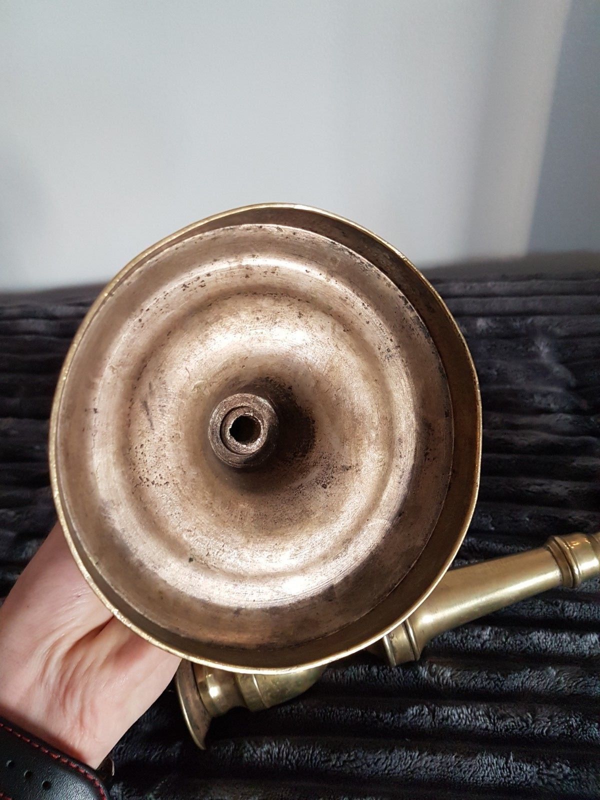 Pair of bronze church candlesticks