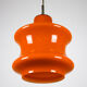 Mid-century orange glass pendant lamp