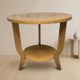 Vintage round wooden coffee table with lower shelf, 20th century