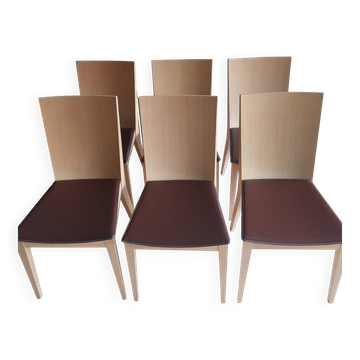 Calligaris design chairs - leather seat