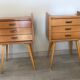 Paire de chevets pieds compas vintage années 60