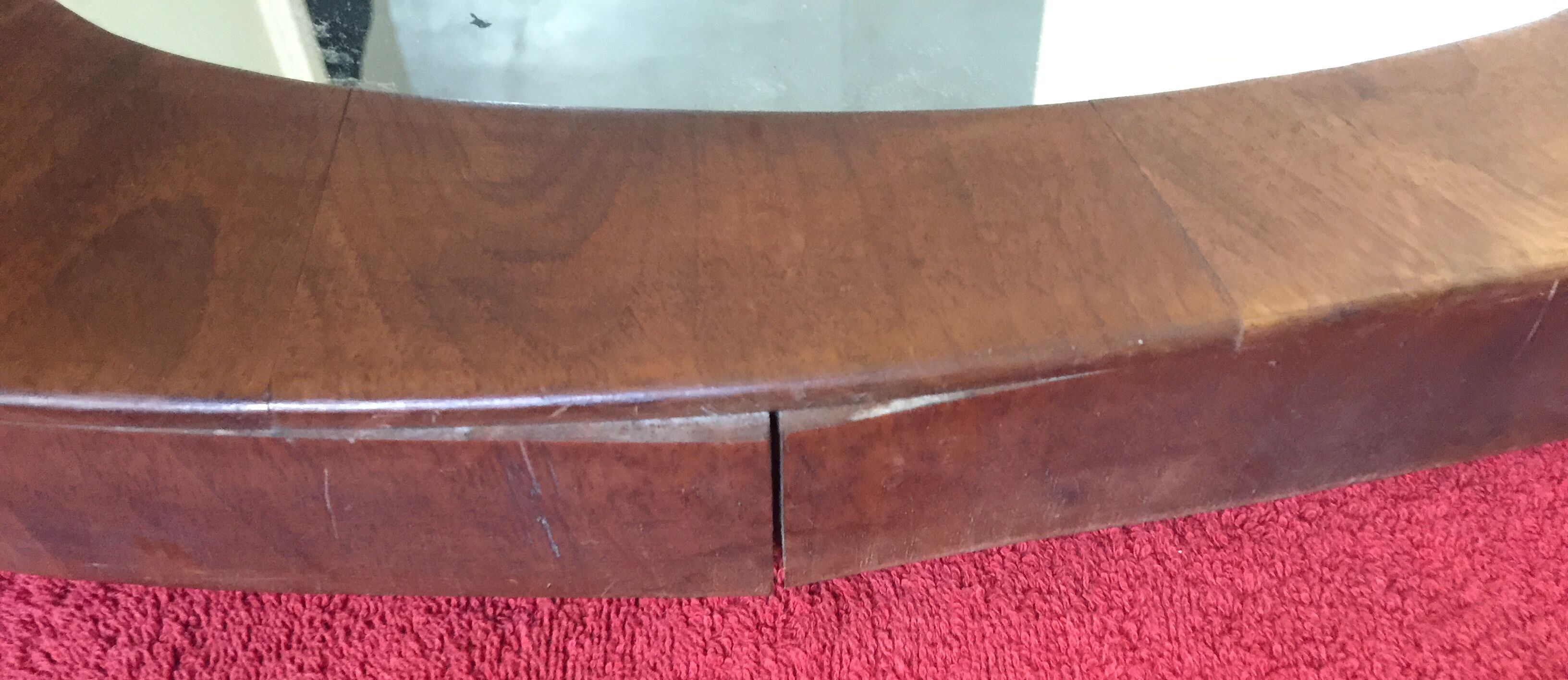 Scandinavian teak mirror of the 1960s free form