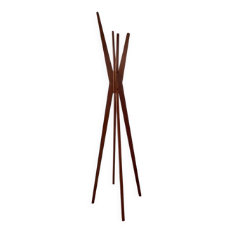 Designer teak coat rack