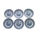 Set of 6 dessert plates in English porcelain
