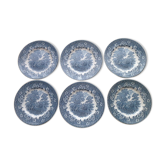 Set of 6 dessert plates in English porcelain