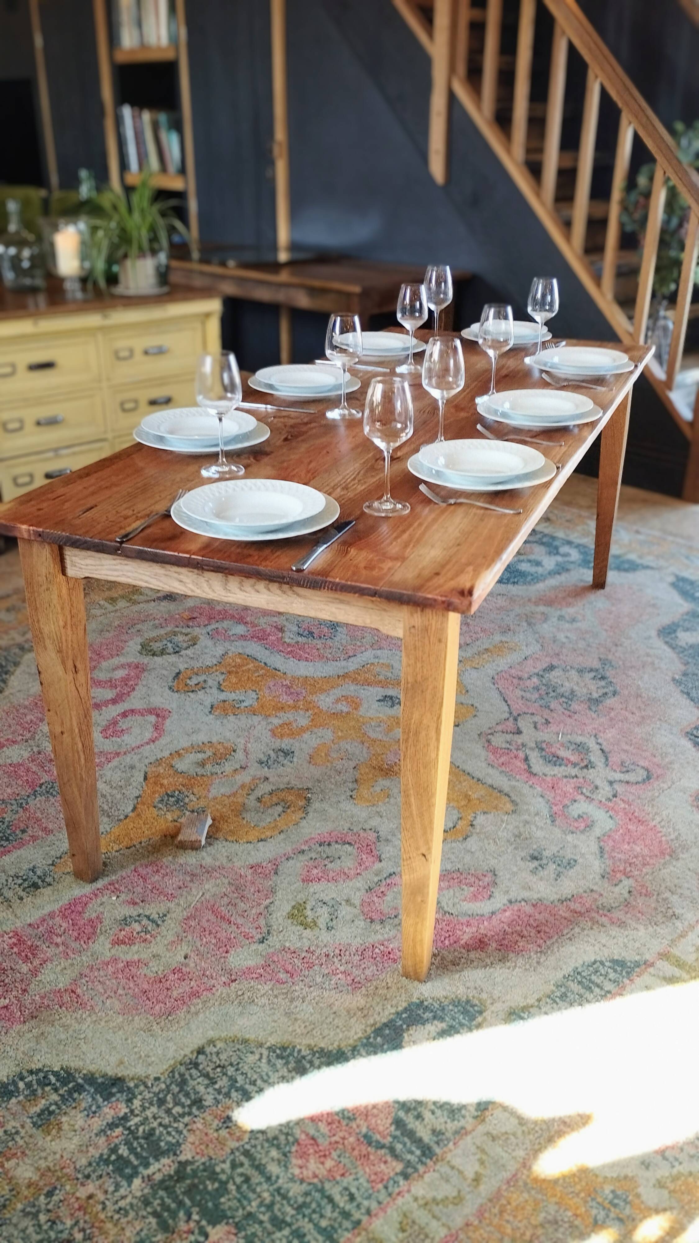 Danish Farmhouse Table with Patina