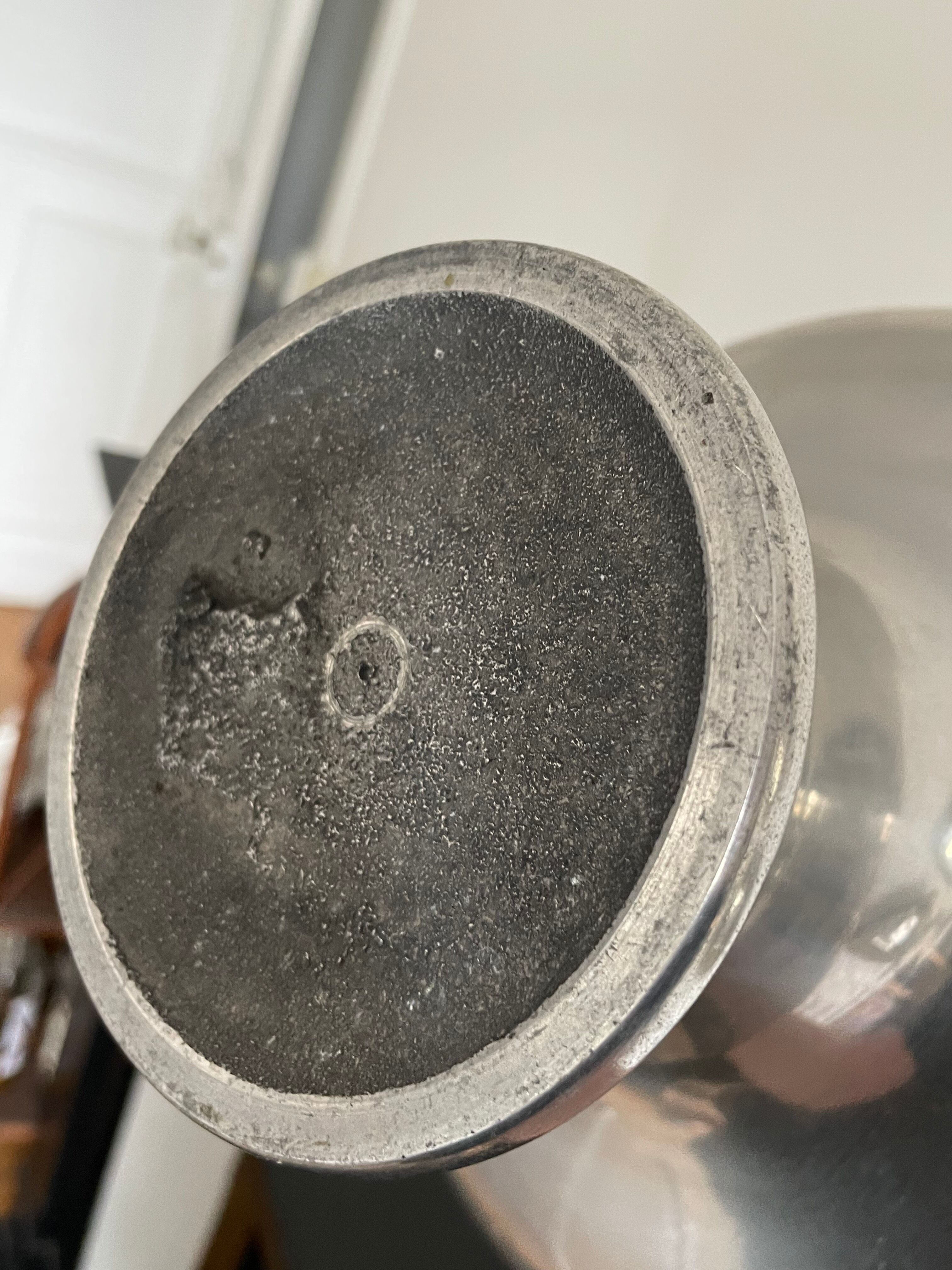 Large space age stainless steel vase, vintage seventies design 1970