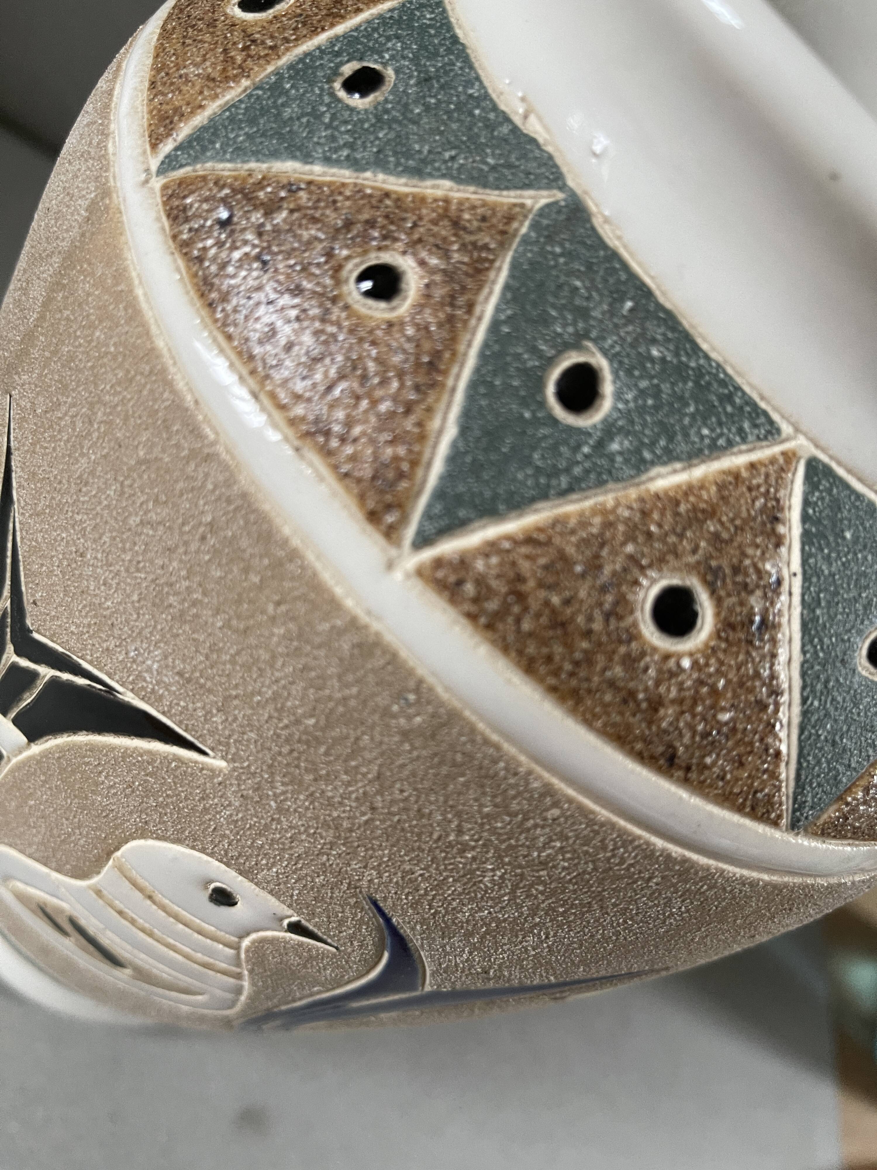 Vase with parakeets 50s