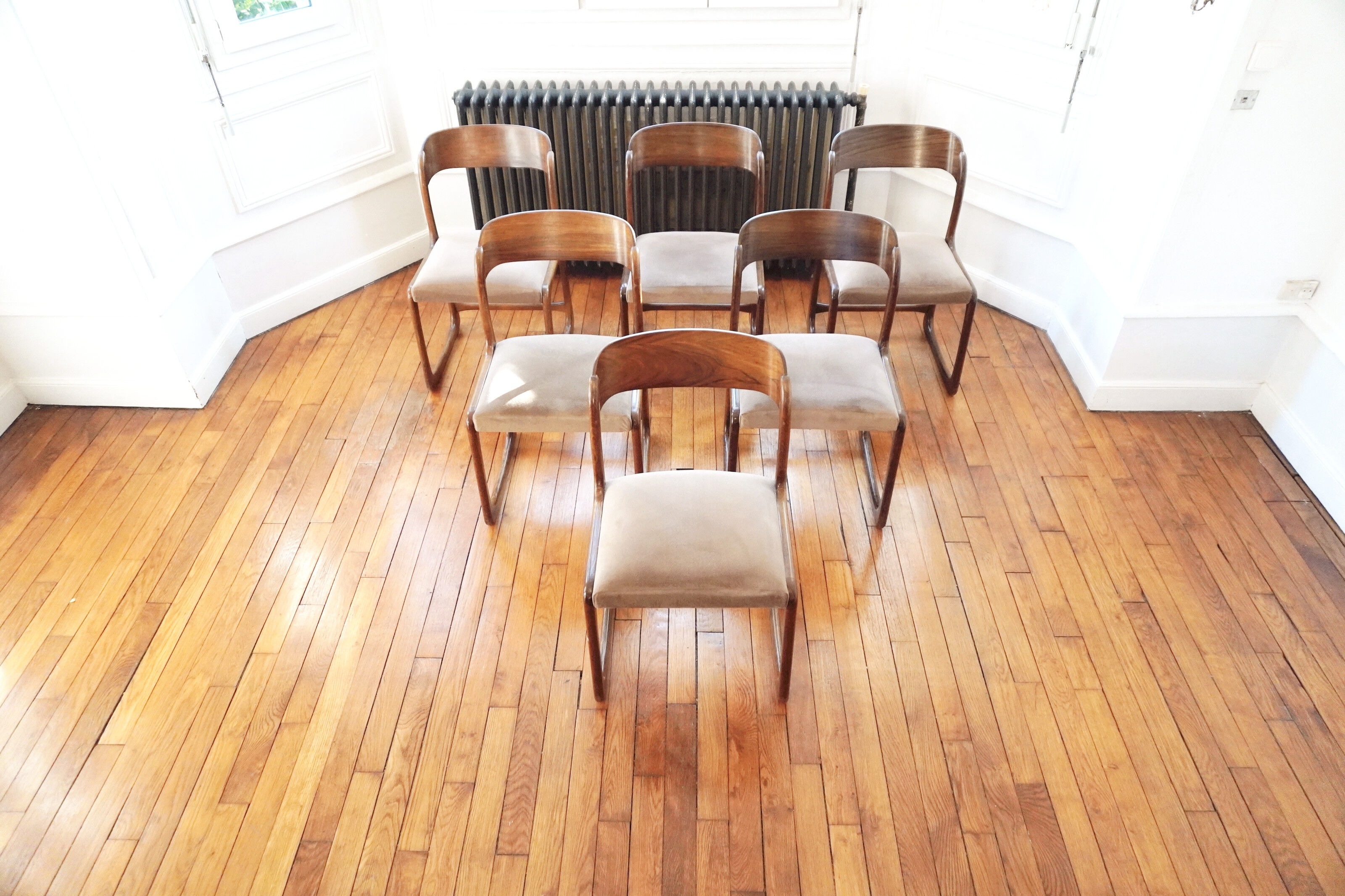 Suite of 6 Baumann sled chairs