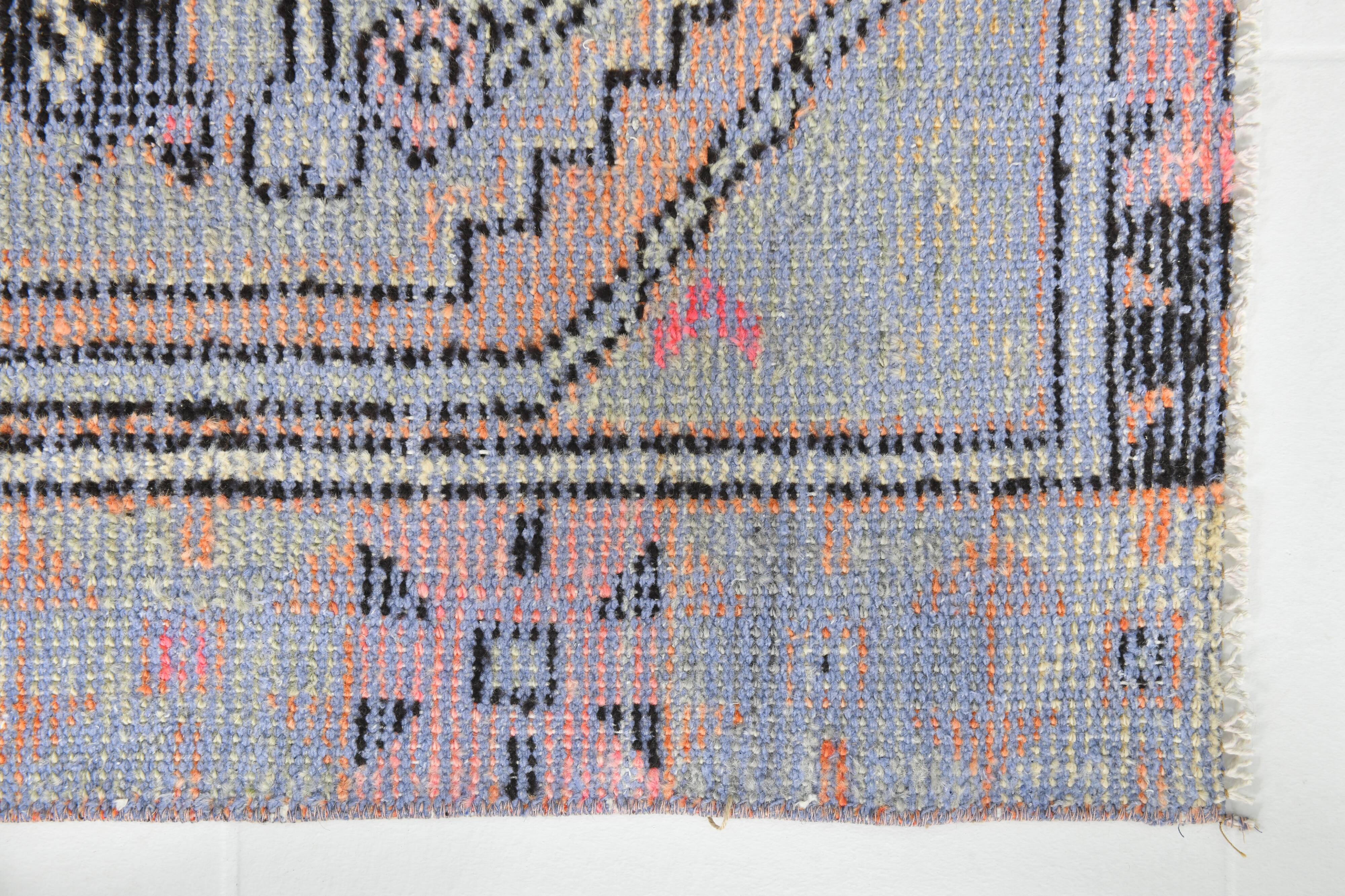 3x8 Ligth Blue Vintage Runner Rug, 77x229Cm