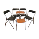Set of 5 folding chairs 1970 Souvignet