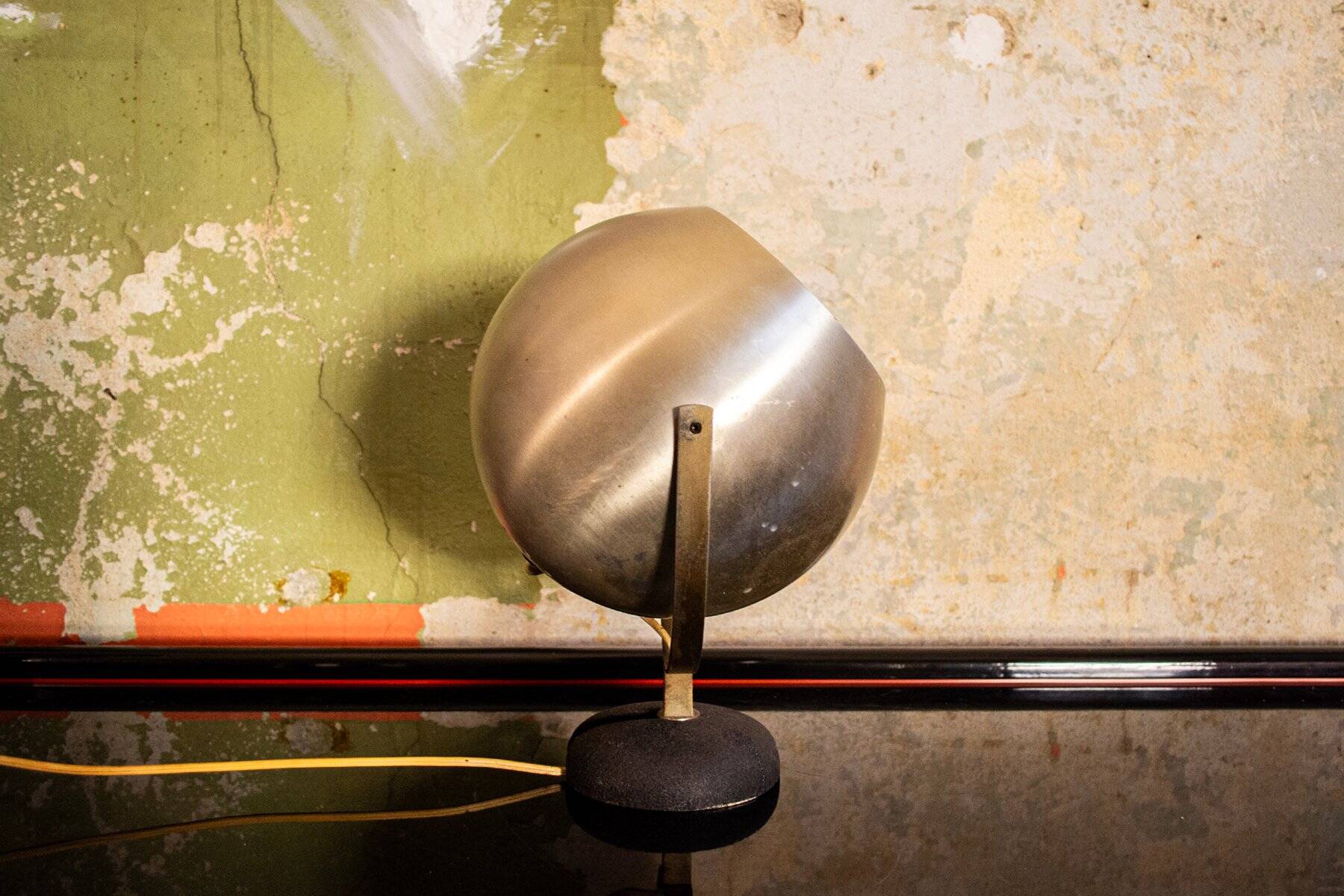 Lampe de table italienne orientable en aluminium, 1960