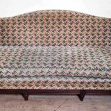 Louis XVI style bench circa 1900, geneva velvet tapestry with floral decorations