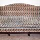banquette de style Louis XVI vers 1900 tapisserie façon velours de gênes a décors floral