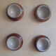 Set of 8 vintage sandstone coquetiers