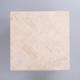 Square Travertine Cube on Wheels