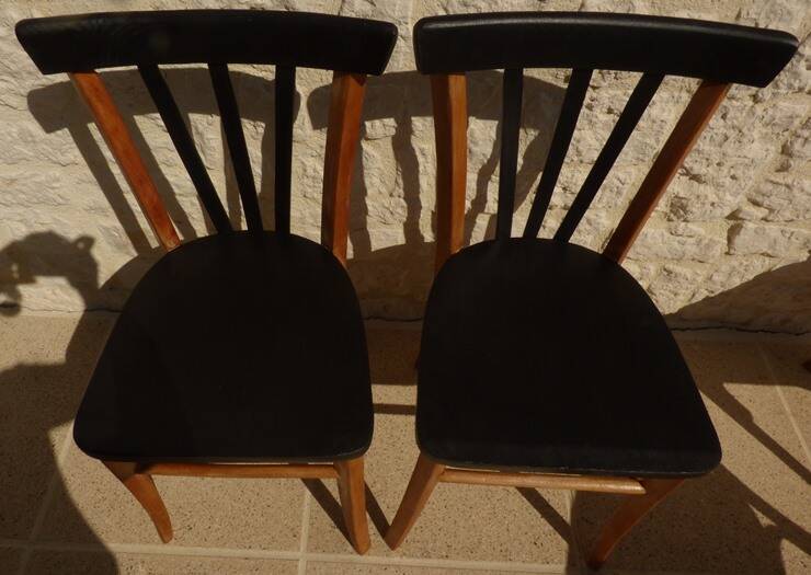 2 chaises Lutherma et 2 chaises Bauman de style en bois