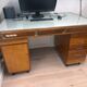 Solid wood desk with light table