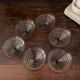 6 vintage ice cream coupes, blown glass brown fruit