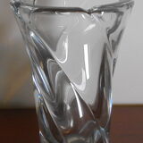 Vase Daum en cristal moulé ,années 60